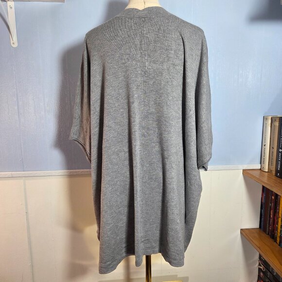 Coldwater Creek 2X Gray V Neck Pullover Oversized Casual Shortsleeve Sweater - Picture 6 of 10